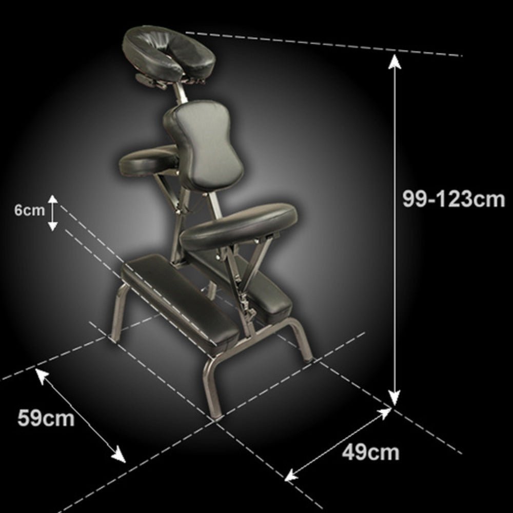 Aluminium Portable Beauty Massage Foldable Chair Table BLACK - MassageGear