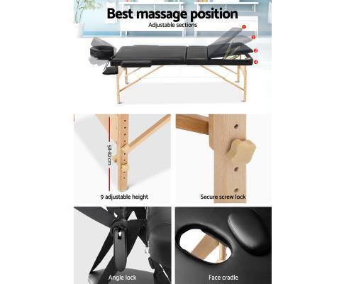 MG Masseur Student Wooden 3 fold Massage Tables - MassageGear