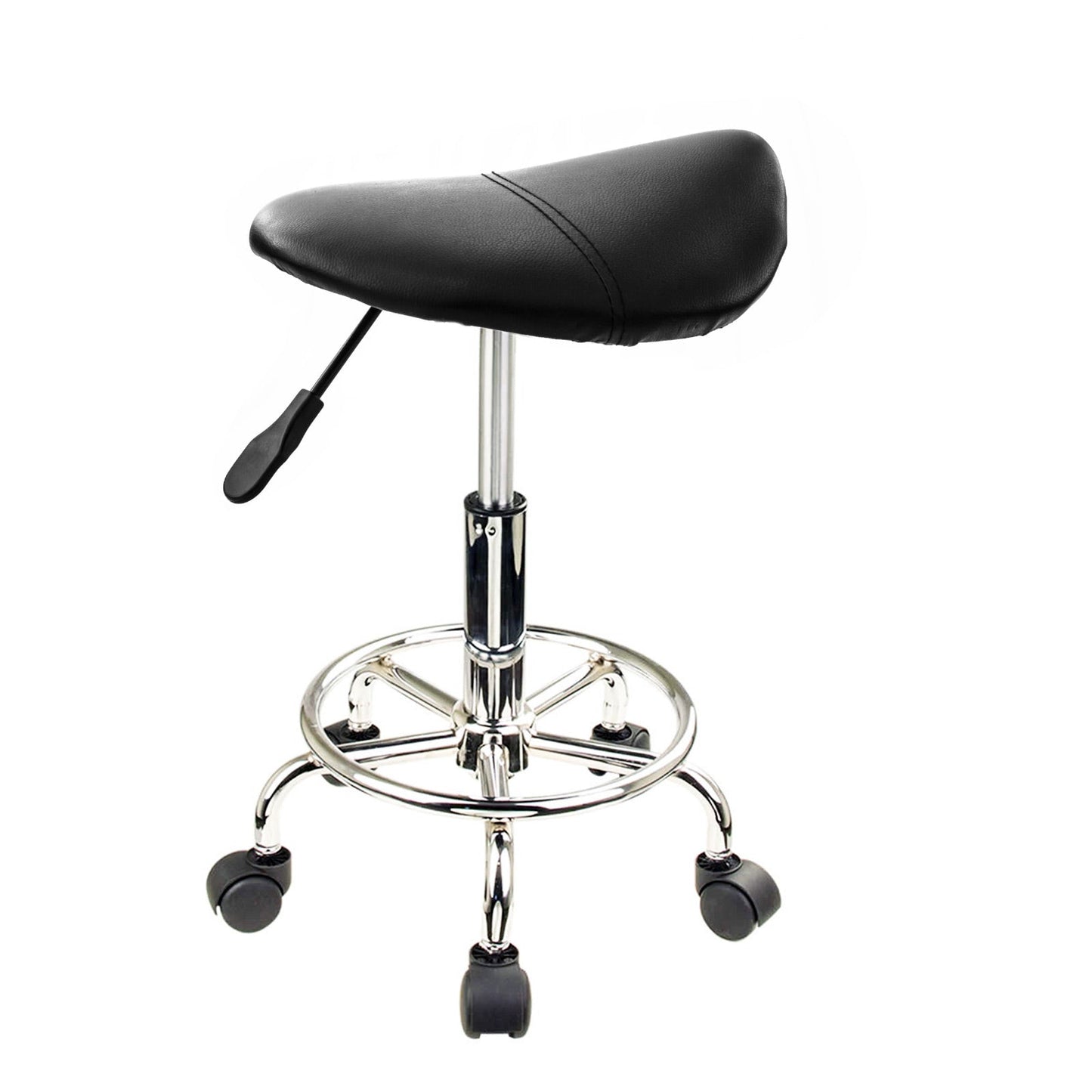 Swivel Salon Barber Stool Chair Saddle Type BLACK - MassageGear
