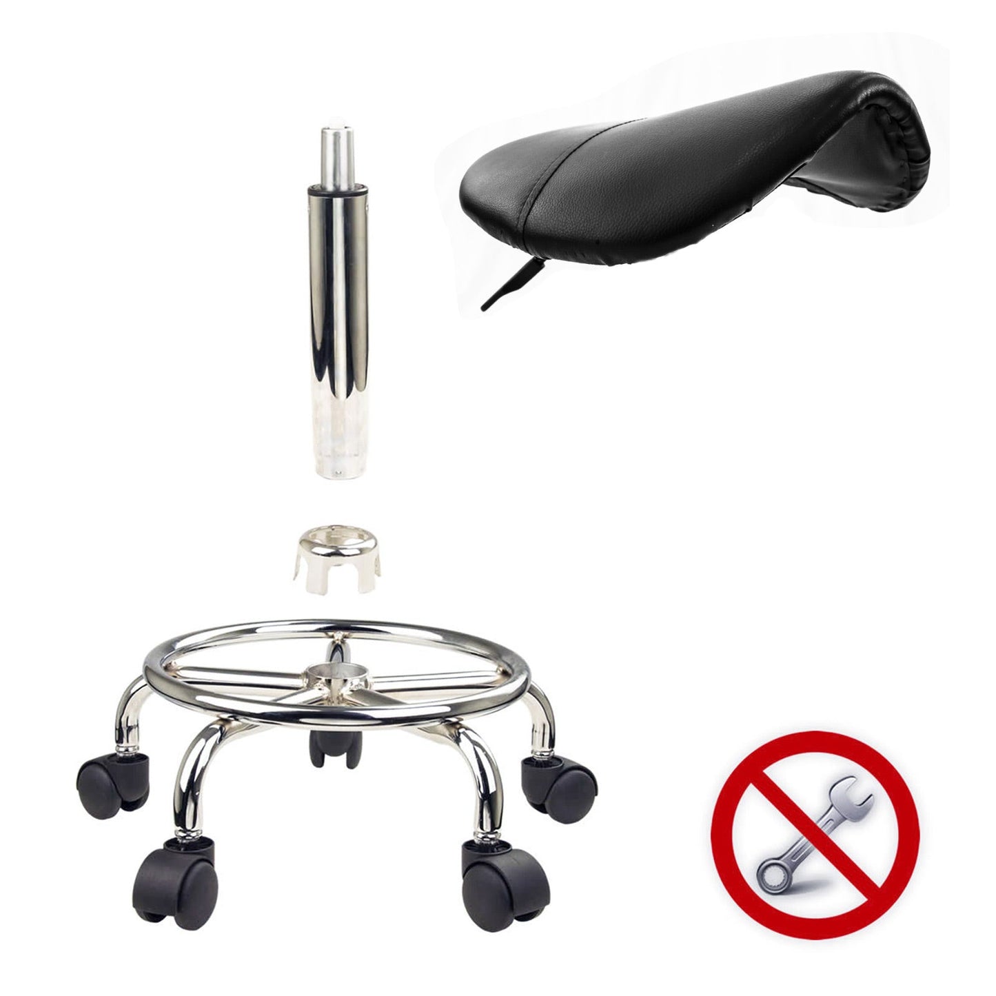 Swivel Salon Barber Stool Chair Saddle Type BLACK - MassageGear