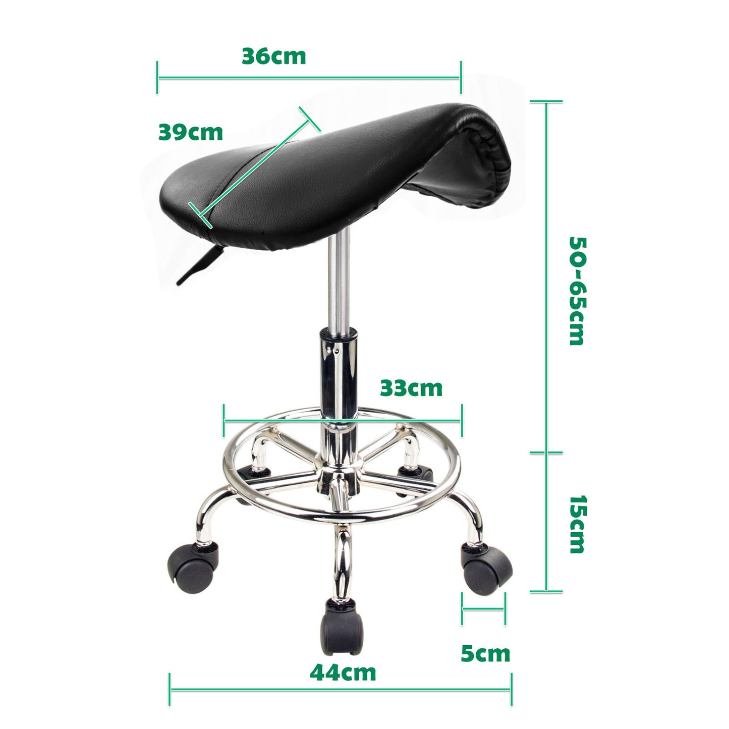 Swivel Salon Barber Stool Chair Saddle Type BLACK - MassageGear