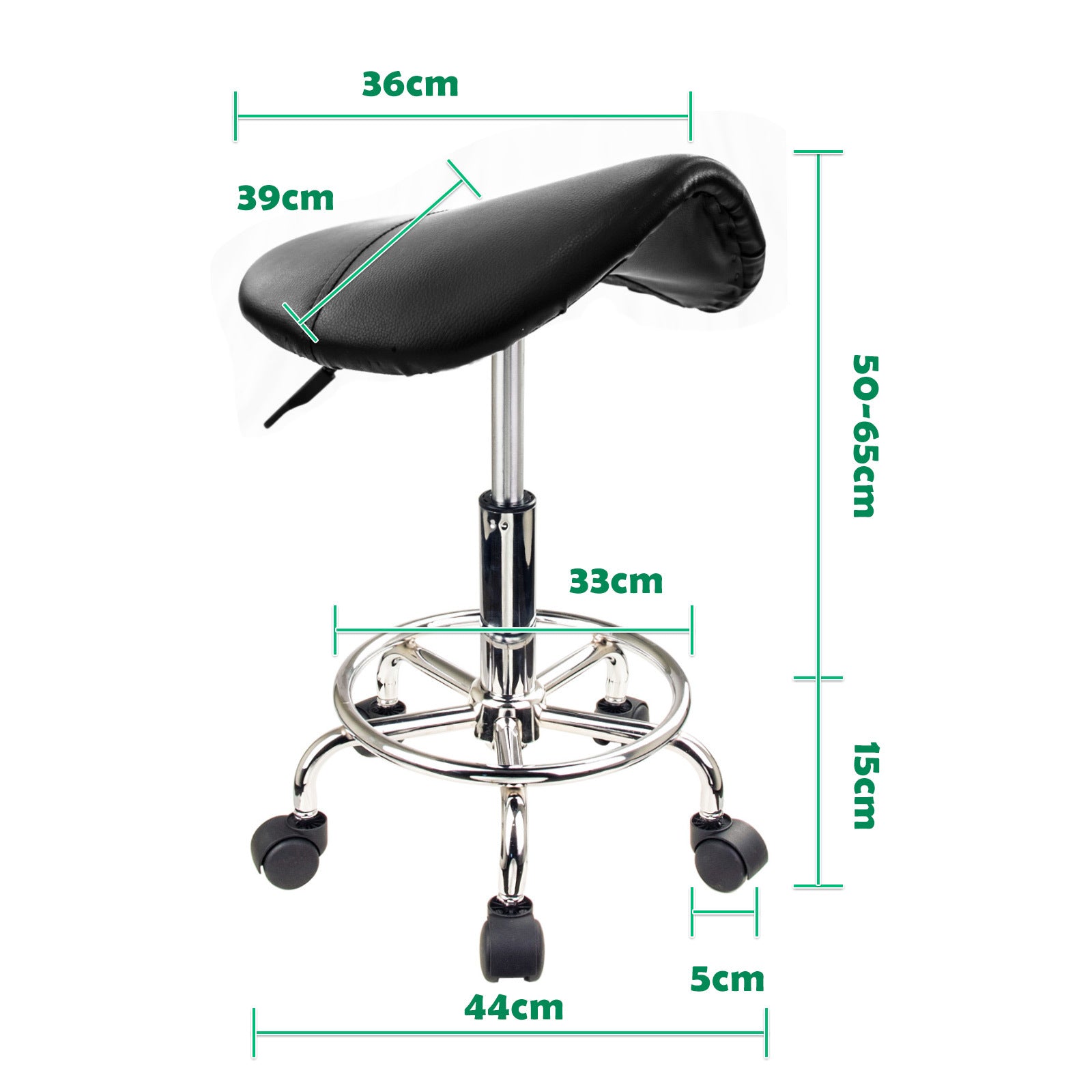 Swivel Salon Barber Stool Chair Saddle Type BLACK - MassageGear