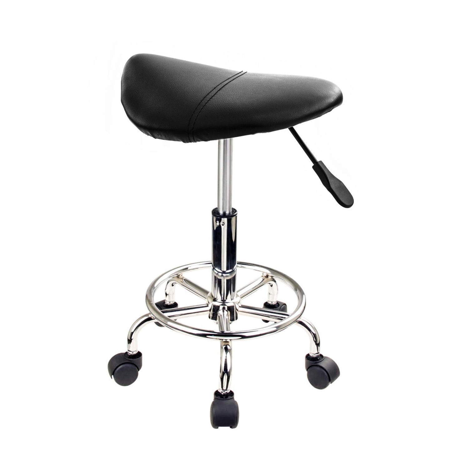 Swivel Salon Barber Stool Chair Saddle Type BLACK - MassageGear