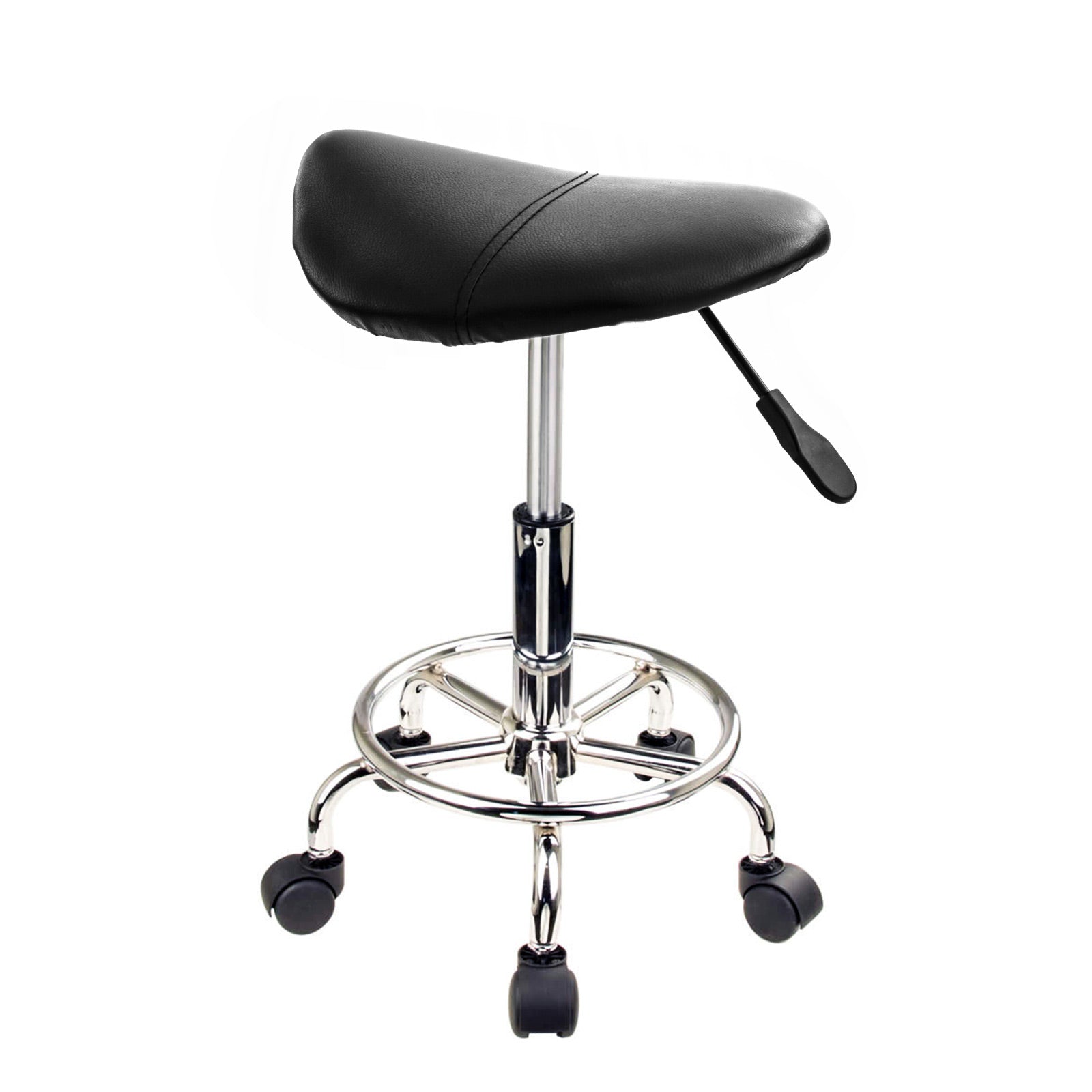 Swivel Salon Barber Stool Chair Saddle Type BLACK - MassageGear