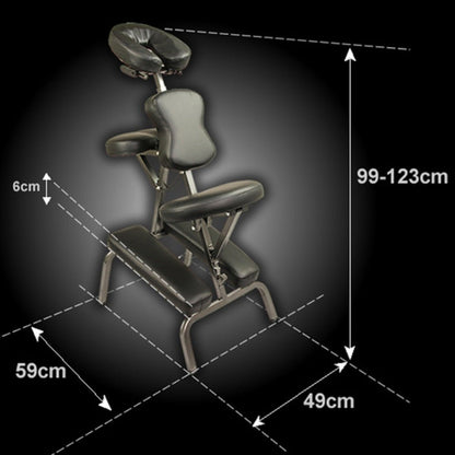 Aluminium Portable Beauty Massage Foldable Chair Table BLACK - MassageGear