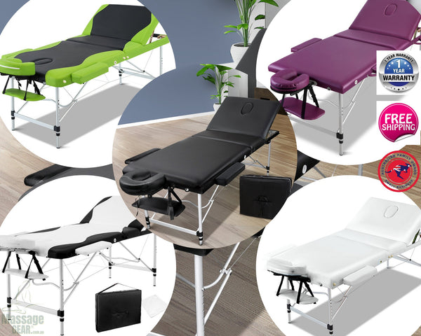 Portable MassageTable Aluminium 3 fold tables MassageGear