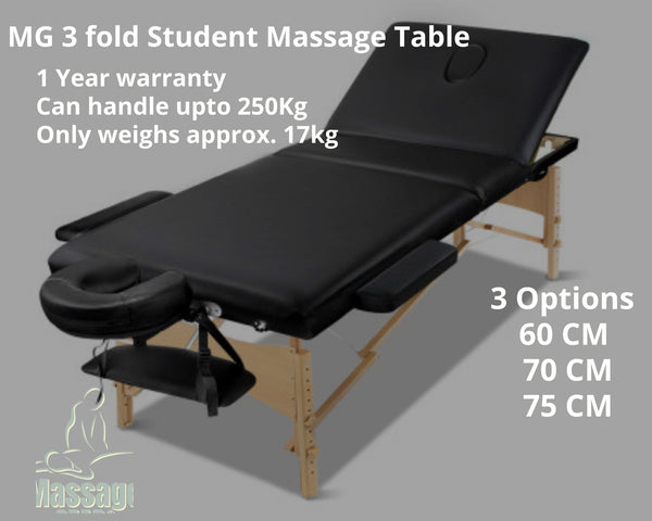 MG Masseur Student Wooden 3 fold Massage Tables - MassageGear