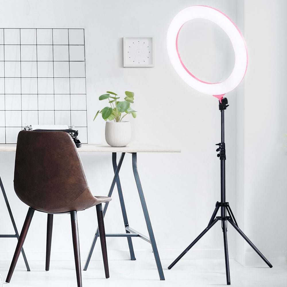 MG Ring Light 19" Tripod Stand Pink - MassageGear