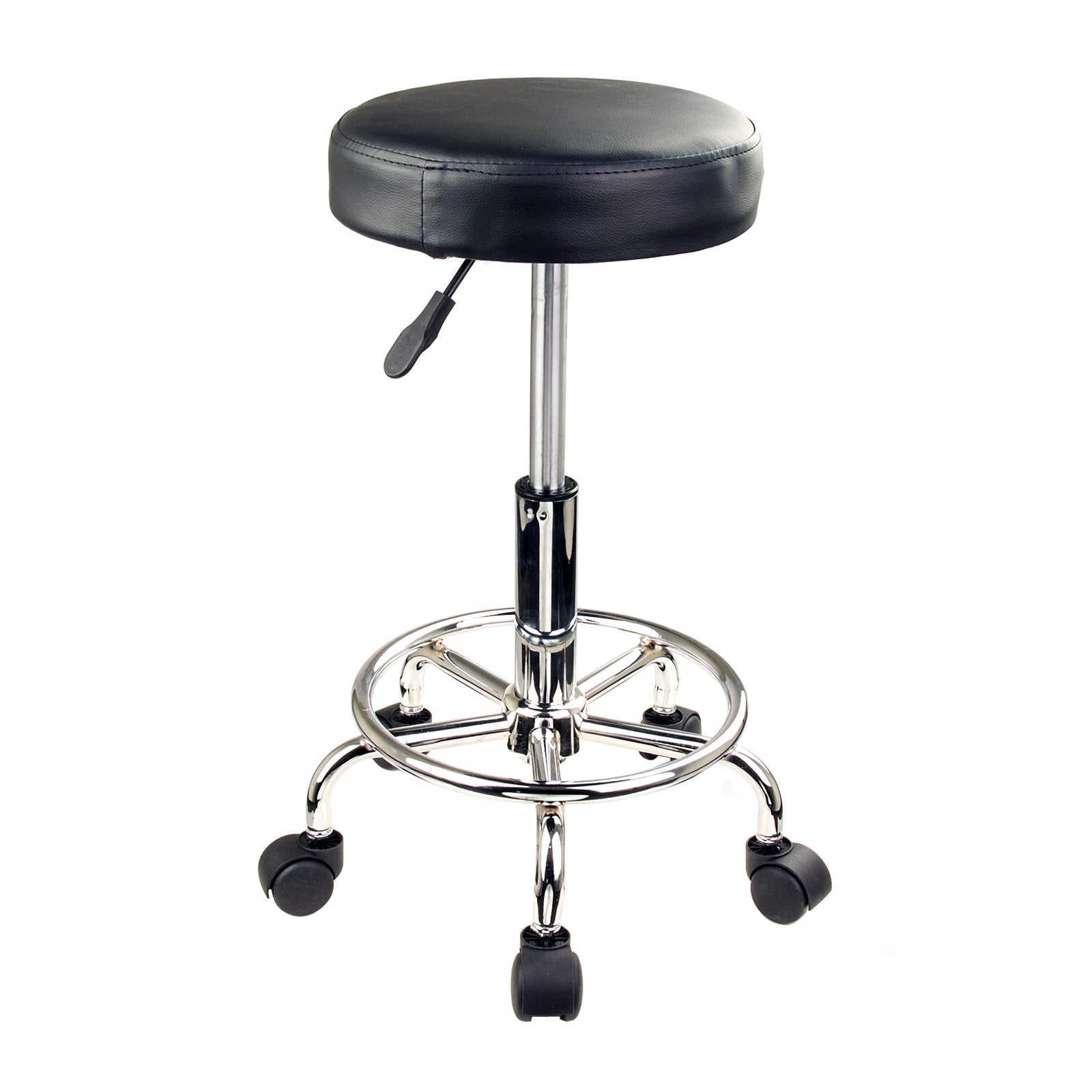 Swivel Salon Barber Stool Chair Round Type BLACK - MassageGear